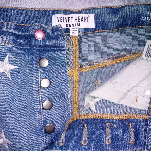 Jean Skirt Button Fly Embroidered Stars NWT - Picture 8 of 8